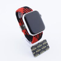 Bandmeister® Armband Flex Braided Loop z-black-red für Apple Watch 42/44/45mm