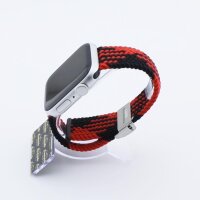 Bandmeister® Armband Flex Braided Loop z-black-red für Apple Watch 42/44/45mm
