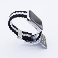 Bandmeister® Armband Flex Braided Loop black-white für Apple Watch 38/40/41mm