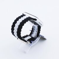 Bandmeister® Armband Flex Braided Loop black-white für Apple Watch 42/44/45mm