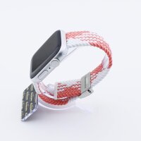 Bandmeister® Armband Flex Braided Loop z-pink-white für Apple Watch 38/40/41mm