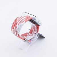 Bandmeister® Armband Flex Braided Loop z-pink-white für Apple Watch 42/44/45mm