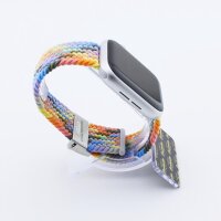 Bandmeister® Armband Flex Braided Loop rainbow wave für Apple Watch 42/44/45mm