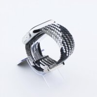 Bandmeister® Armband Flex Braided Loop black with white für Apple Watch 42/44/45mm