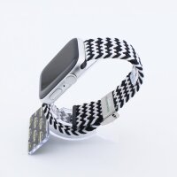 Bandmeister® Armband Flex Braided Loop w-black-white für Apple Watch 42/44/45mm