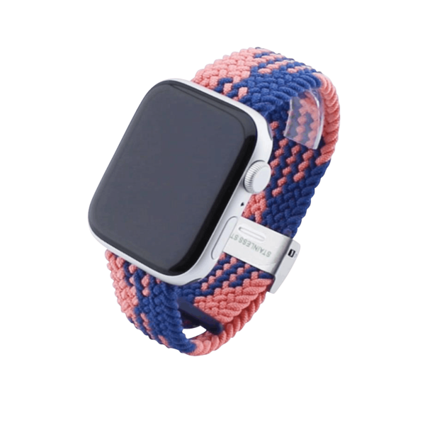 Bandmeister® Armband Flex Braided Loop z-blue-pink für Apple Watch 42/44/45mm