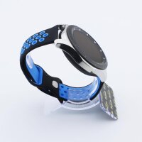 Bandmeister® Armband Silikon Sport Delfin black-blue für Federsteg Uhr 20mm S/M