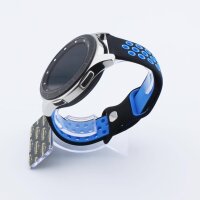 Bandmeister® Armband Silikon Sport Delfin black-blue für Federsteg Uhr 22mm S/M