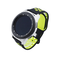 Bandmeister® Armband Silikon Sport Delfin black-yellow für Federsteg Uhr 22mm S/M