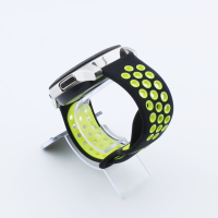 Bandmeister® Armband Silikon Sport Delfin black-yellow für Federsteg Uhr 22mm S/M