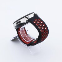Bandmeister® Armband Silikon Sport Delfin black-red für Federsteg Uhr 20mm S/M