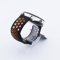 Bandmeister® Armband Silikon Sport Delfin gray-rainbow für Federsteg Uhr 20mm M/L