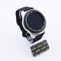 Bandmeister® Armband Silikon Sport Delfin black-black für Federsteg Uhr 20mm S/M