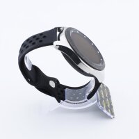 Bandmeister® Armband Silikon Sport Delfin black-black für Federsteg Uhr 20mm M/L
