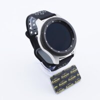Bandmeister® Armband Silikon Sport Delfin black-gray für Federsteg Uhr 20mm M/L