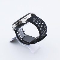 Bandmeister® Armband Silikon Sport Delfin black-gray für Federsteg Uhr 20mm M/L