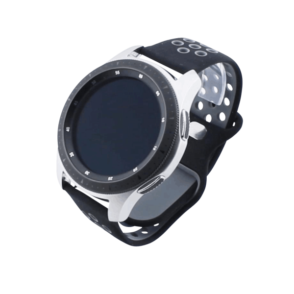 Bandmeister® Armband Silikon Sport Delfin black-gray für Federsteg Uhr 22mm S/M