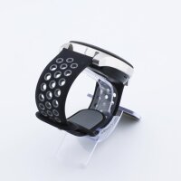 Bandmeister® Armband Silikon Sport Delfin black-gray für Federsteg Uhr 22mm M/L