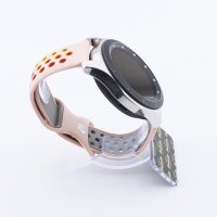 Bandmeister® Armband Silikon Sport Delfin pink-rainbow für Federsteg Uhr 22mm S/M