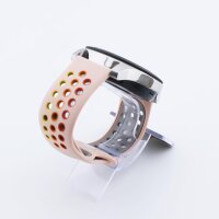 Bandmeister® Armband Silikon Sport Delfin pink-rainbow für Federsteg Uhr 22mm M/L