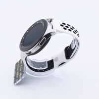 Bandmeister® Armband Silikon Sport Delfin white-black für Federsteg Uhr 20mm M/L