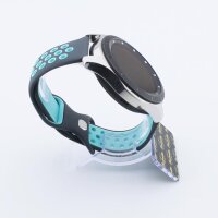 Bandmeister® Armband Silikon Sport Delfin gray-teal für Federsteg Uhr 20mm S/M