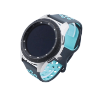 Bandmeister® Armband Silikon Sport Delfin gray-teal für Federsteg Uhr 20mm M/L