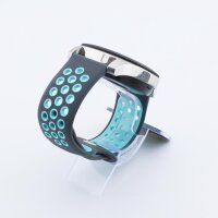 Bandmeister® Armband Silikon Sport Delfin gray-teal für Federsteg Uhr 22mm S/M
