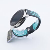 Bandmeister® Armband Silikon Sport Delfin gray-teal für Federsteg Uhr 22mm M/L