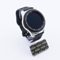 Bandmeister® Armband Silikon Sport Delfin gray-black für Federsteg Uhr 20mm M/L