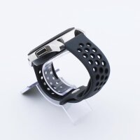 Bandmeister® Armband Silikon Sport Delfin gray-black für Federsteg Uhr 22mm S/M