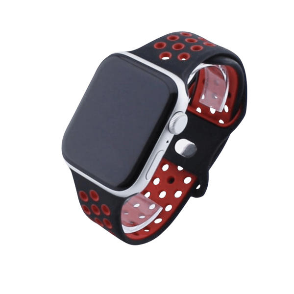 Bandmeister® Armband Silikon Sport Delfin black-red für Apple Watch 38/40/41mm