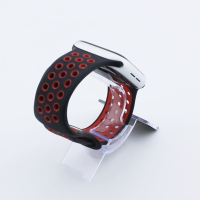 Bandmeister® Armband Silikon Sport Delfin black-red für Apple Watch 38/40/41mm