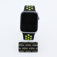 Bandmeister® Armband Silikon Sport Delfin black-yellow für Apple Watch 42/44/45mm