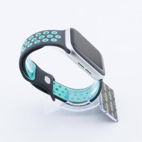 Bandmeister® Armband Silikon Sport Delfin gray-teal für Apple Watch 42/44/45mm
