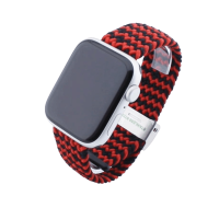 Bandmeister® Armband Flex Braided Loop w-black-red für Apple Watch 42/44/45mm