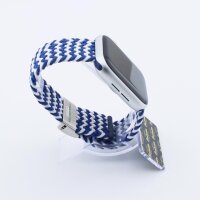 Bandmeister® Armband Flex Braided Loop w-blue-white für Apple Watch 42/44/45mm