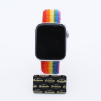Bandmeister® Armband Flausch Klappverschluss für Apple Watch rainbow 38/40/41 mm