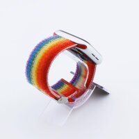 Bandmeister® Armband Flausch Klappverschluss für Apple Watch rainbow 38/40/41 mm