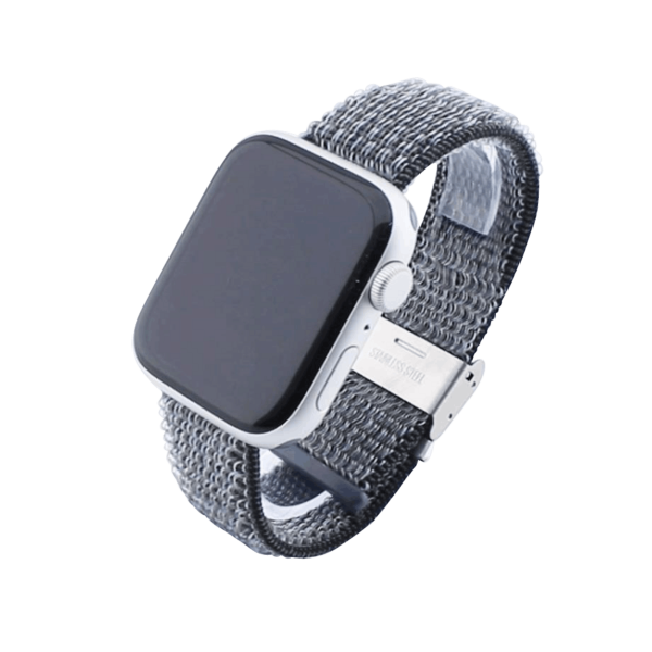 Bandmeister® Armband Flausch Klappverschluss für Apple Watch storm gray 42/44/45/49 mm
