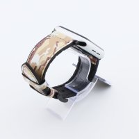 Bandmeister® Armband Echtleder Silikon camouflage brown für Apple Watch 42/44/45mm