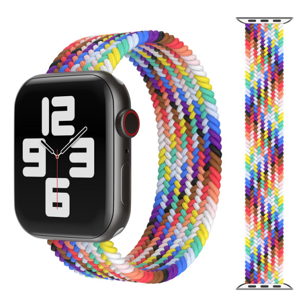 Bandmeister® Armband Nylongewebe One Loop regenbogen für Apple Watch 38/40/41mm L