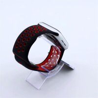 Bandmeister® Armband Silikon Pace black - red für Apple Watch 42/44/45mm