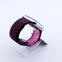 Bandmeister® Armband Silikon Pace black - pink für Apple Watch 38/40/41mm