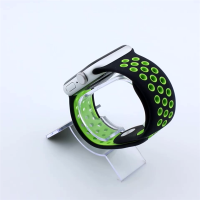 Bandmeister® Armband Silikon Pace black - neongreen für Apple Watch 42/44/45mm
