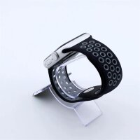 Bandmeister® Armband Silikon Pace black - gray für Apple Watch 42/44/45mm