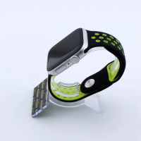 Bandmeister® Armband Silikon Pace black - lemongreen für Apple Watch 38/40/41mm