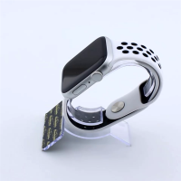 Bandmeister® Armband Silikon Pace white - black für Apple Watch 42/44/45mm