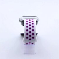 Bandmeister® Armband Silikon Pace white - violet für Apple Watch 42/44/45mm