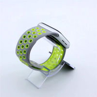 Bandmeister® Armband Silikon Pace lightgray - neonyellow für Apple Watch 42/44/45mm